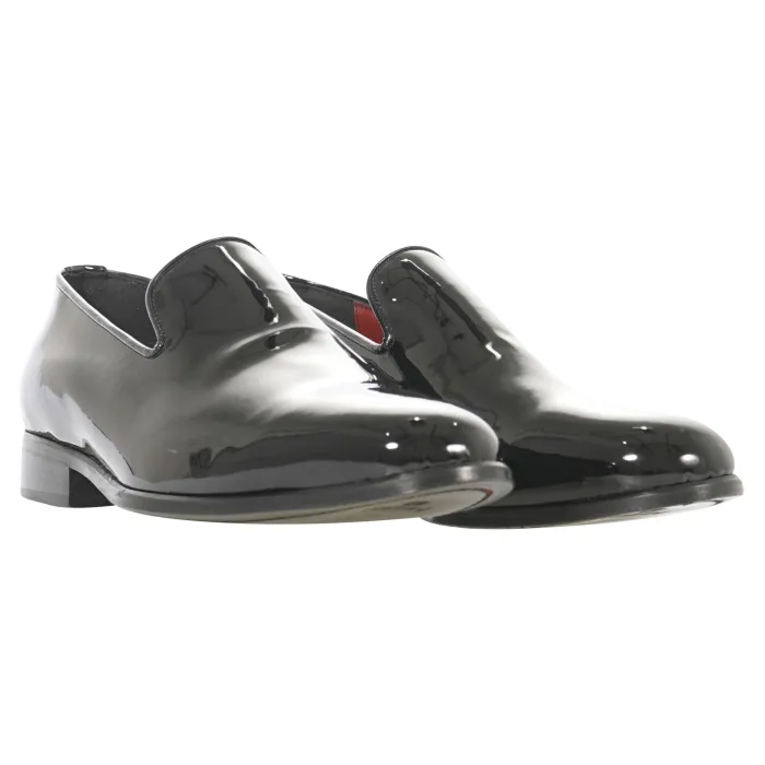 Calzoleria Marini - Mocassino vernice nero per uomo | 100/451 vernice nero cuoio