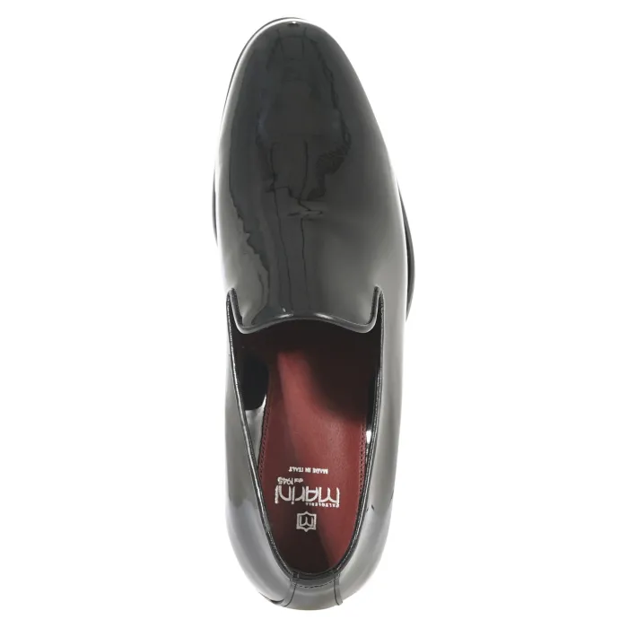 Calzoleria Marini - Mocassino vernice nero per uomo | 100/451 vernice nero cuoio
