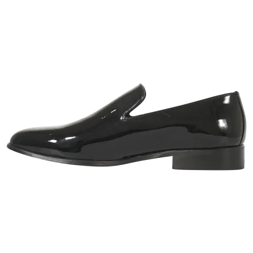 Calzoleria Marini - Mocassino vernice nero per uomo | 100/451 vernice nero cuoio